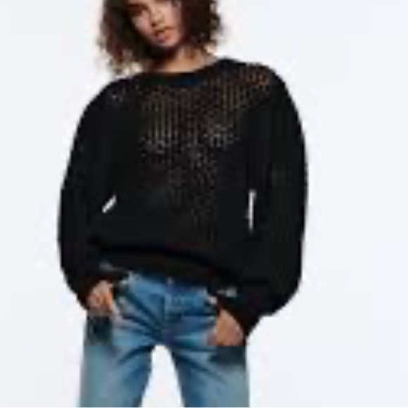 Zara knit crochet sweater - Picture 3 of 4
